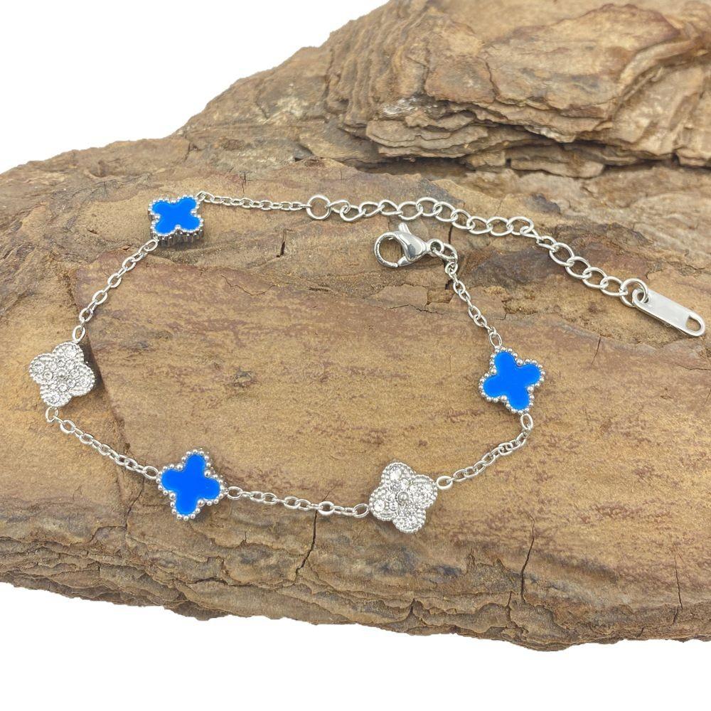 9MM Four-leaf Flower Bracelet Titanium Steel Bracelet Does Not Lose Color Ladies Fashion Four-leaf Clover Bracelet