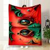 Two Surreal, Detailed Eyes with Vibrant Colors Surrounded by Abstract Forms. for All Seasons Blanket Lunch Break Throw Gift