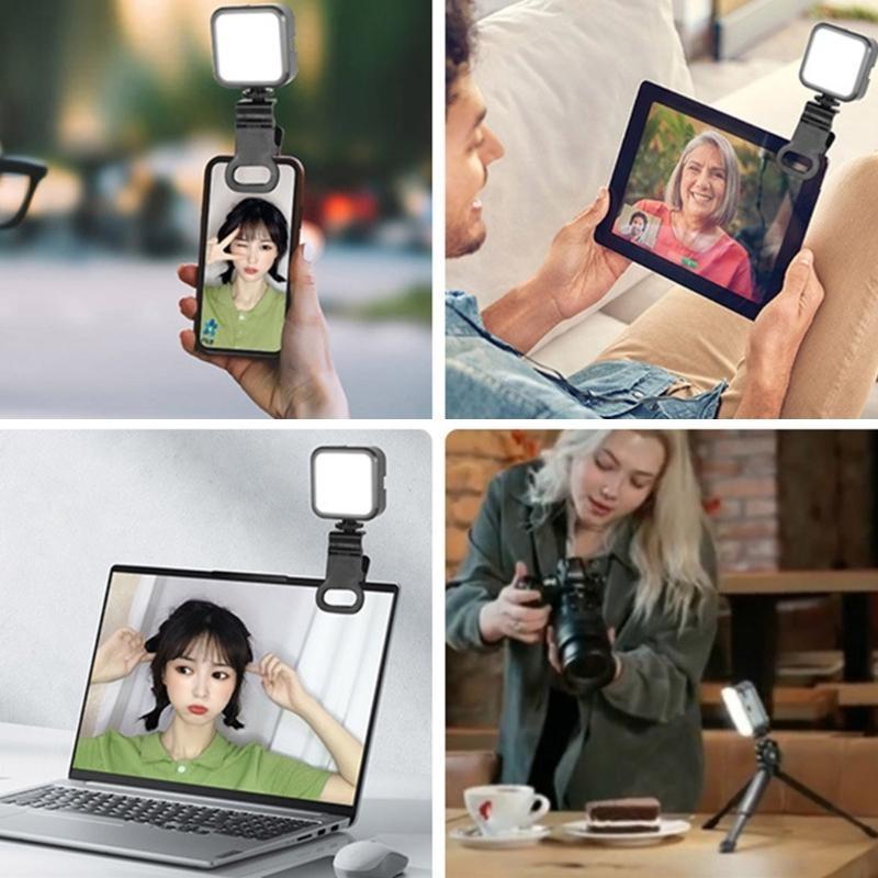 W89C Monitors Camera Mount Clamp Clip Screen Top Fill Light Holder & Webcam Stand with Universal 1/4 Screw Simple Installation