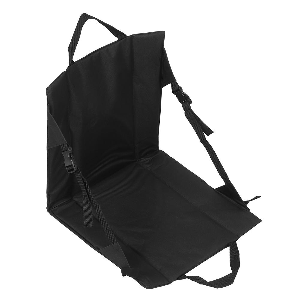 Black Folding Cushion Beach Chair Portable Lightweight Stadium Cushion Outdoor Camping Equipment