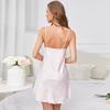 Nightgown Women's French Sexy Lace Hollow Temptation Pajamas Ice Silk Thin Backless Loungewear