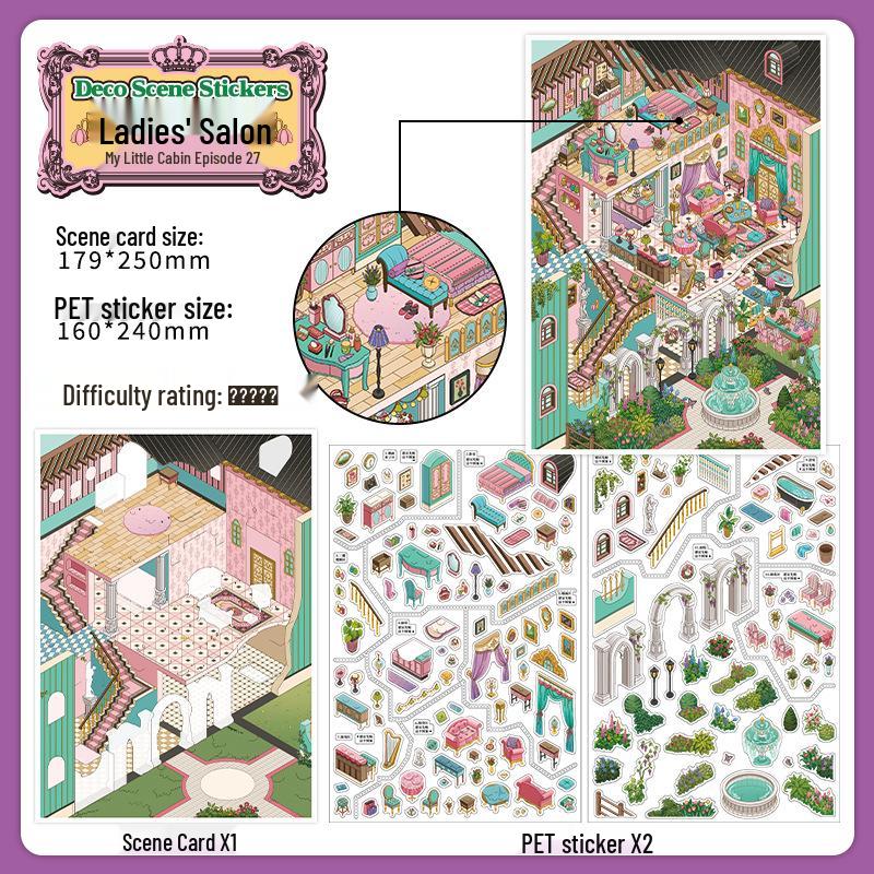 Infeel.Me My Little House 3D Scenery Stickers - Miniature Two-Layer Quiet Book Series