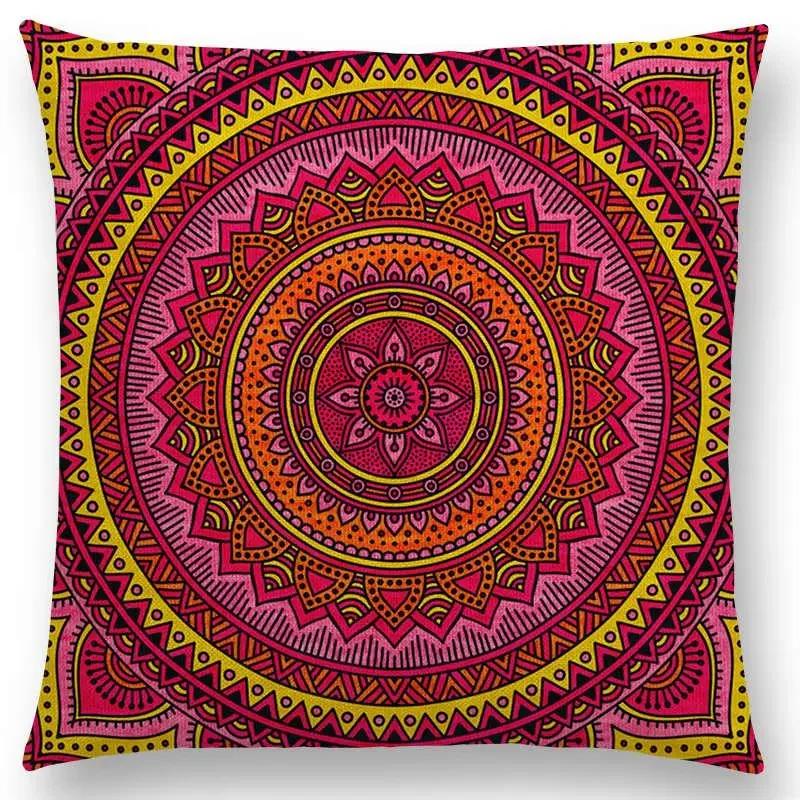 Hippie Mandala Boho Rainbow Floral Pattern Decor Throw Pillow Case Sun Moon Flowers Dream Fantasy Gorgeous Cushion Cover Sofa