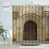 Morocco Arched Building Shower Curtain Gothic Retro Old Geometric Brick Wall Door Home Bathroom Waterproof Curtains Home Decor