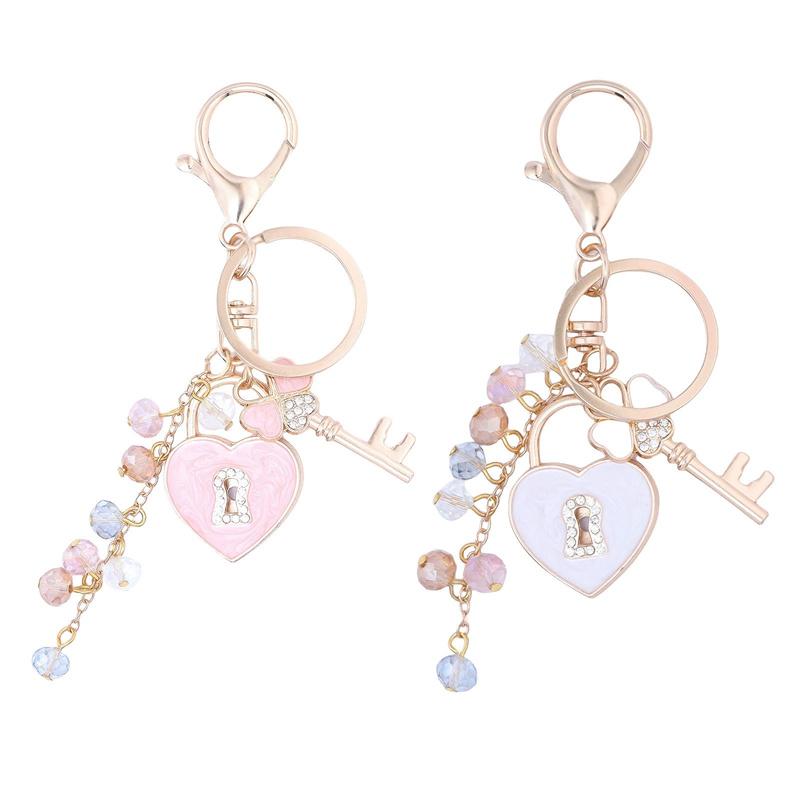 Handmade Luxury Charm Pearl-Tassel Love Pendant Cute Rhinestone Sweet Creative Bag Accessory Bag Charm
