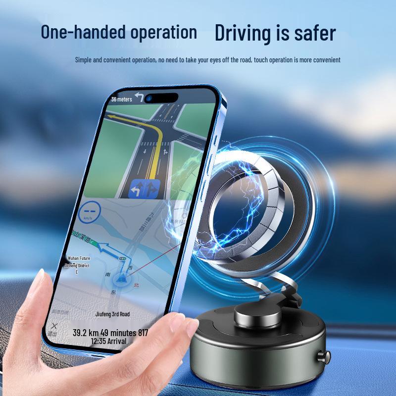 Foldable Rotatable Car Vacuum Mount & Magnetic Phone Holder