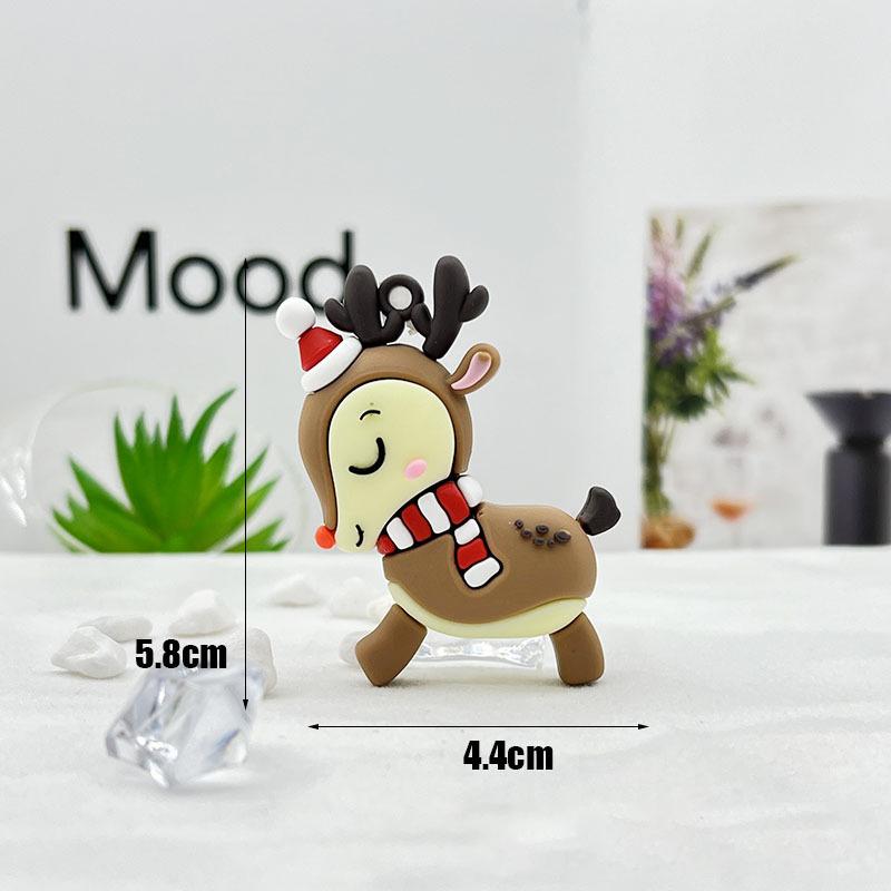 Christmas Resin Keychain Set - Festive Santa Tree Charms with Metal Hooks for Gifts Bags & Home Decor