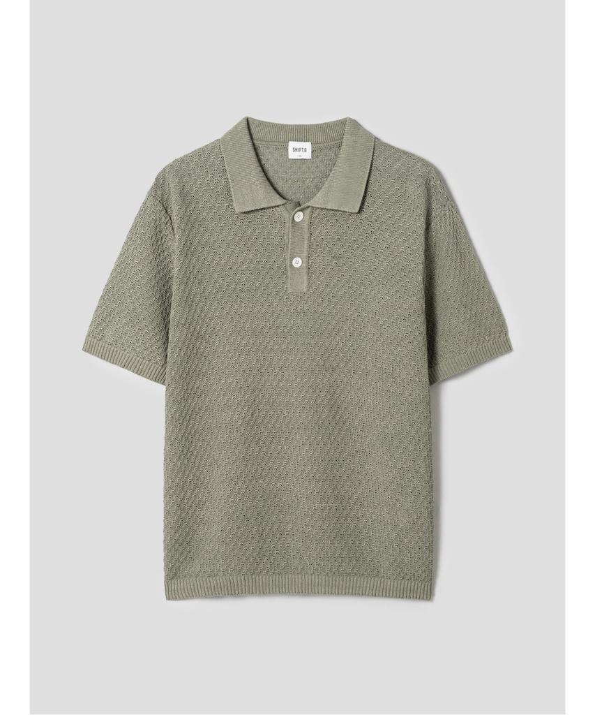 SHIFT.G Paper Yarn Texture Polo Khaki