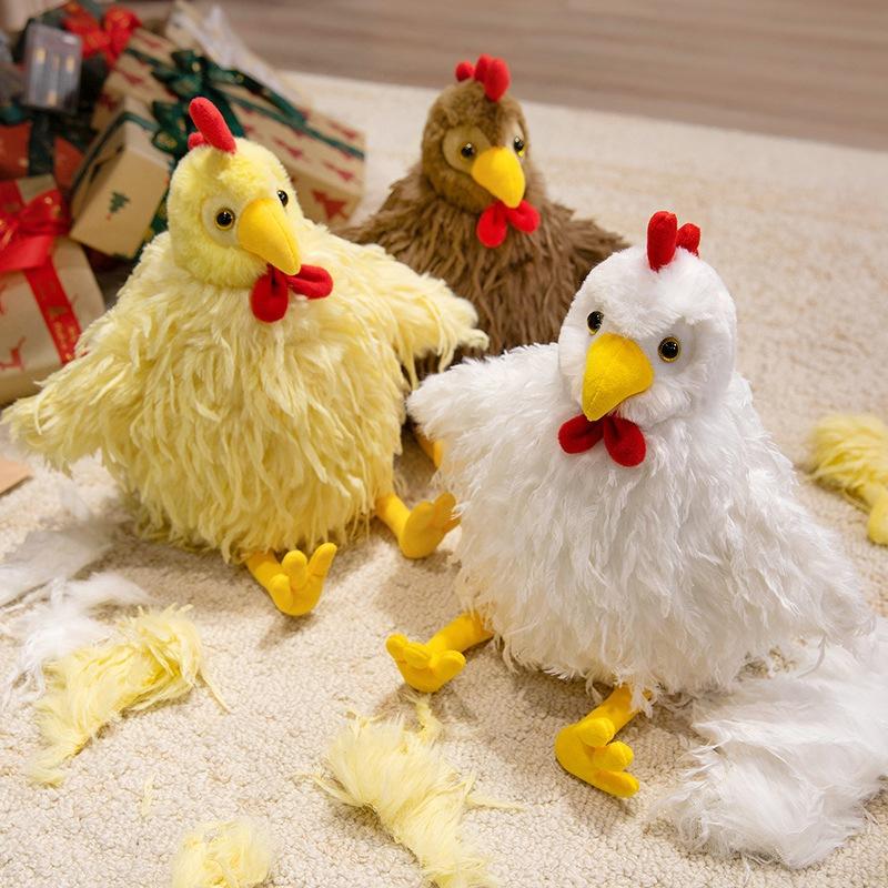 Bai Fen Bai Dolls And Toys Yellow Soft Chick Doll Plush Toy Big Cock Hen Doll Child Companionship Soothing Rag Doll
