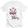 Male Disney Marie Kitten Cartoon T Shirt Short Sleeve Cotton Tshirts Cool T-shirt Leisure Tees Loose Fit Clothing