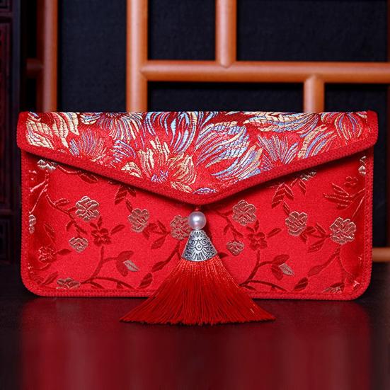 Plic Bani Marry Design Capacitate Mare Măiestrie Exquisită Broderie Atractiv Creativ Decorează Imprimeu Delicat Pânză Damasc Plic Bani