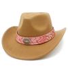 European and American retro style western cowboy hat female elegance crimping design party top hat fashion literary jazz hat