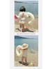 Fashionable Korean Style Girls' Long Sleeve Backless One-Piece Swimsuit for Summer
