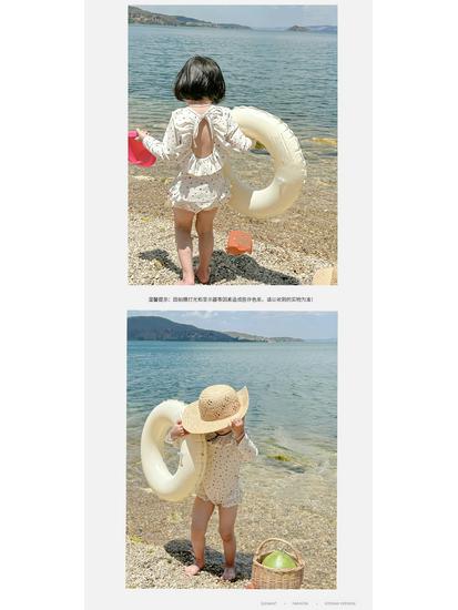 Fashionable Korean Style Girls' Long Sleeve Backless One-Piece Swimsuit for Summer