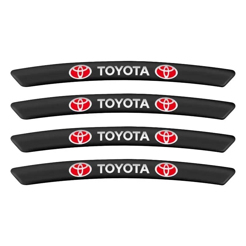 Car Styling Auto Wheel Hub Badge Tire Rim 3D Stickers Accessories For Toyota Chr Corolla Yaris Rav4 E150 E120 Land Cruiser 200