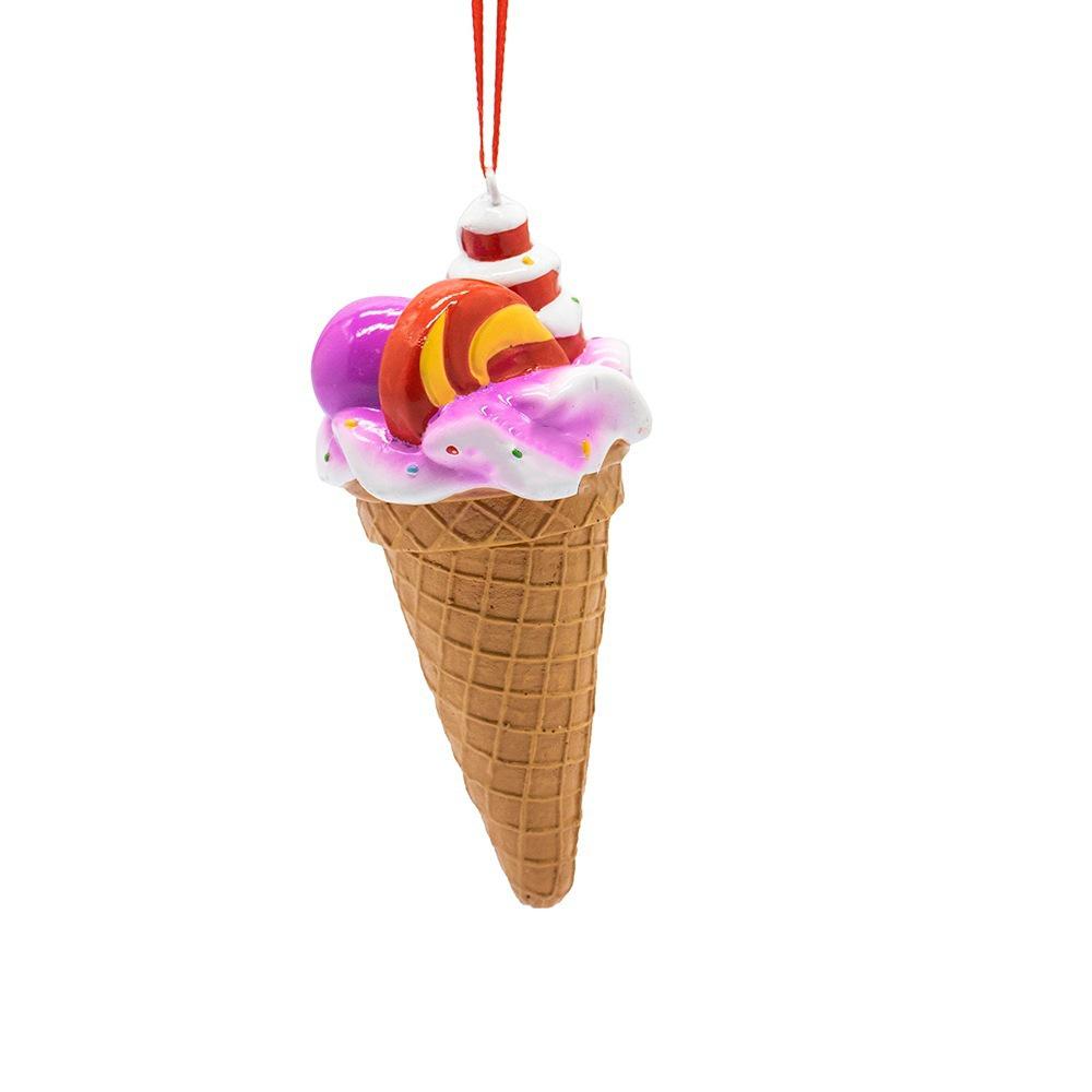 Handpicked Resin Ice Cream Ornament: Creative Christmas Scene Decoration with Free Shipping