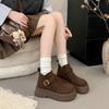 Fashion Women Ankle Boots Flats Platform Shoes Suede Winter New 2025 Trend Casual Sneakers Fashion Snow Boots Walking Woman Botas Mujer