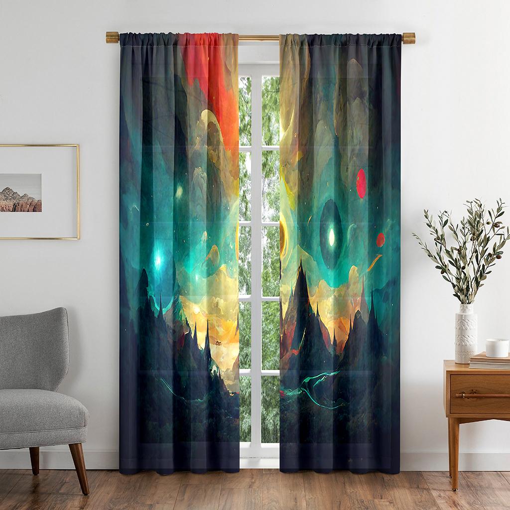 Natura Las Kolorowe Dresmy Widok SkyBlackout Zasłona Okienna do Salonu Sypialni Łazienki Kuchni Drzwi Szafki Dekor Haczyki