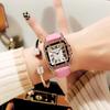 SG Mall Women's Fashion Square Cubic Watch Leather Watch Wristwatch Lowest Price Guaranteed WB7 6 Colors,Korean popular watches