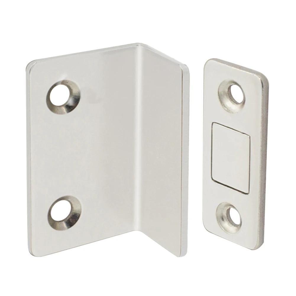 Strong Magnetic Cabinet Catches Punch Free Door Stopper Magnetic L-shaped Hidden Door Closer Home Improvement Furniture Hardware