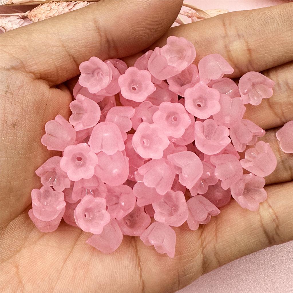 Home Party Supplies Colorful Material Small Flower Beads Jewelry Accessories 40Pcs 9*7mm Charms Jewelry Making Handmade Exquisite Acrylic
