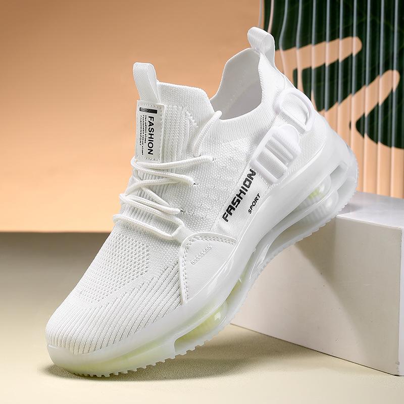 

Мужские дышащие повседневные кроссовки - корейские модные кроссовки износостойкая прочная резиновая подошва новый дизайн легкий вес 46 белый