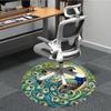 1pc Peacock Feather Office Round Area Rug, Under Office Chairs Bedroom Living Room Home Decor, Room Deco