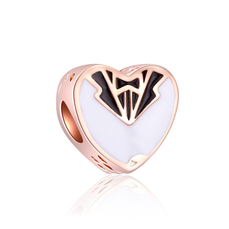Luxury Rose Gold Plated Crystal Flower Animal Love Heart Charms Beads Fit Original Bracelet DIY Pendants for Jewelry Making