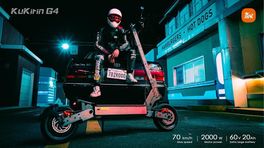 Electric Scooter KuKirin G4 2025 Version 2000W Motor 60V20AH Battery Max Speed 70km/h Max Range 75km Dual Disc Brakes 11" Tires