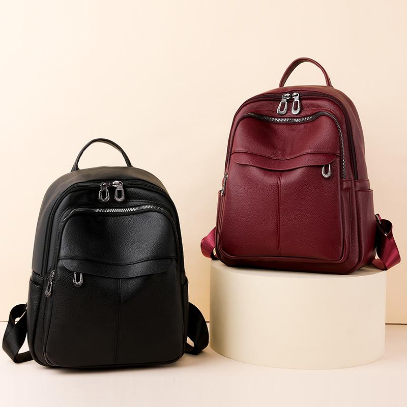 Einfarbiger Damen-Reiserucksack mit großem Fassungsvermögen