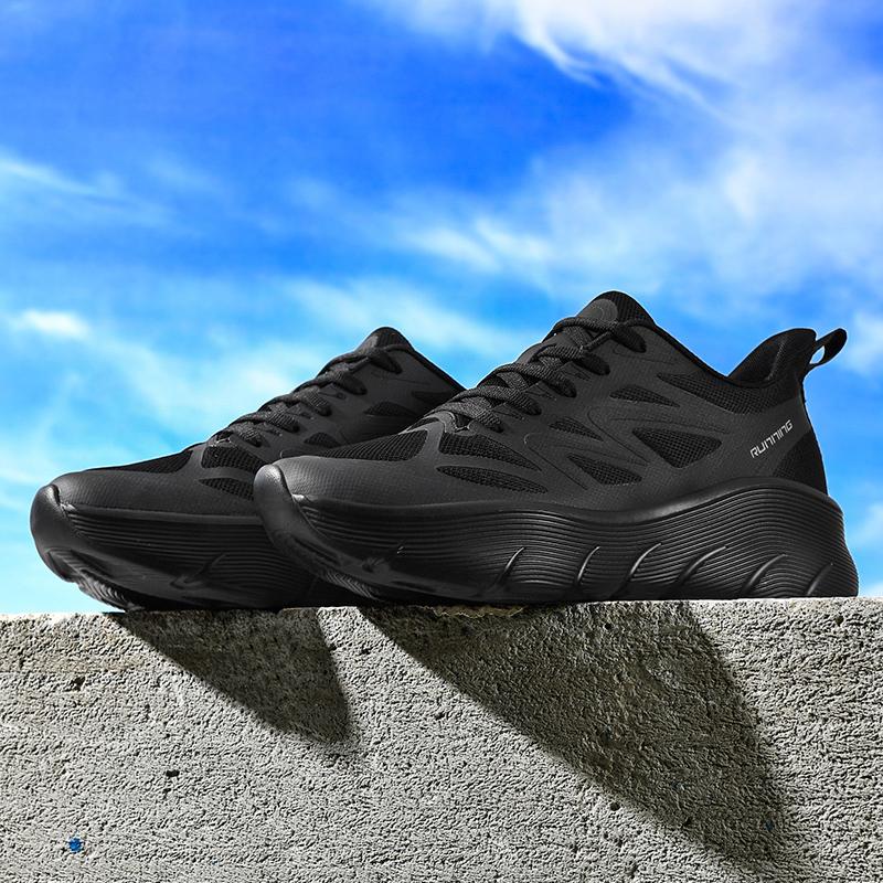 

Взуття для марафону великого розміру 47. Чоловічі повсякденні кросівки. Повітряна подушка. Зручні легкі спортивні кросівки для бігу для тенісу. Взуття для спортивного залу на відкритому повітрі. 37 чорний