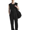 Zara Solid Color Round Neck Sleeveless T-Shirt Men tops Black 7545348-800