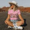 Happy Easter Day T-shirt Female Easter Cute Highland Cow Graphic T Shirts Women Cute Cow Gift for Women Retro Easter Vibes Shirt