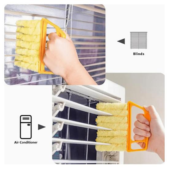 Blind Cleaning Brush Ergonomic Handle Lightweight Soft Plush Non-Damaging Duster Brush Plastic Blind Cleaner Cleaning Tool