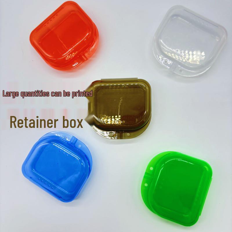 Denture and Retainer Storage Box - Frosted Translucent, Clear Aligner Holder