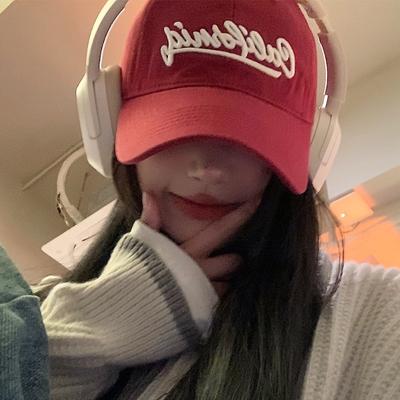 Big Head Circumference Baseball Cap Female Soft Top Wide Brim Showing Face Small Cap Retro Red Couple Hat
