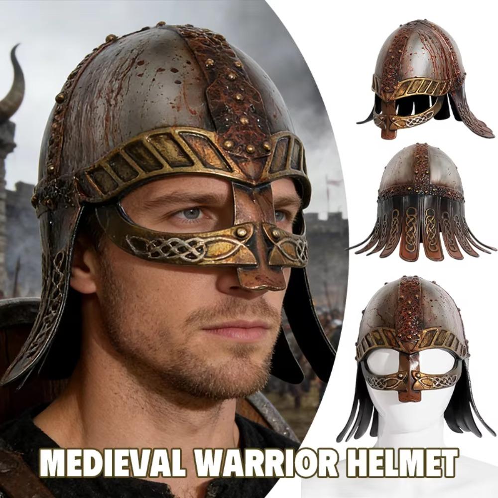 Vintage Viking Horn Hat Helmet Head Ornament Decorative Mask Headgear Cosplay Costume Prop