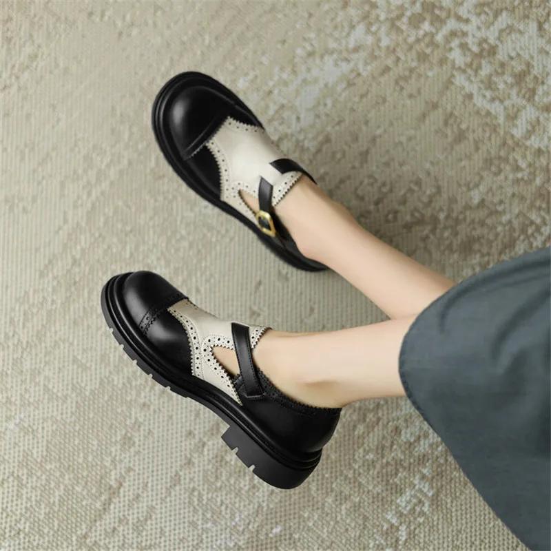 Fashion New Spring/Autumn Round Toe Chunky Heel Women Pumps Mixed Color Loafers Platform Shoes for Women Low Heel Ladies Shoes Handmade