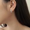 Dylam Luxury Geometric S925 Silver Jewelry 18K Gold Plated Earring Cz Zirconia Double Layer Hoops Hook Stud Earrings for Women