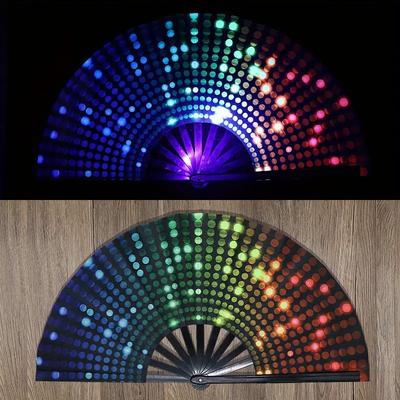 Fluorescent Fan Folding Fan Craft Fan with Vibrant Patterns, Dance Fan, Suitable for Halloween