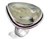 Prehnite Natural Gemstone Antique Silver Plated Ring US Size-5.75 R 5243
