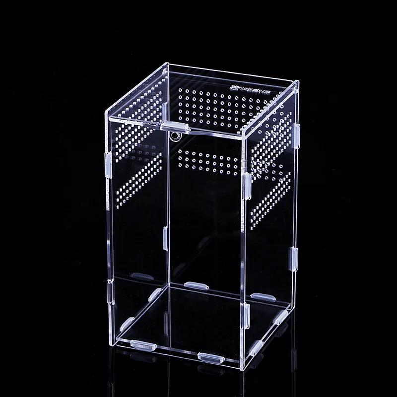 Acrylic Feeding Box Pet Climbing Feeding Box Arboreal Boxes 360 High Transparent Pet Climbing Supplies Spider, Lizard, Mantis