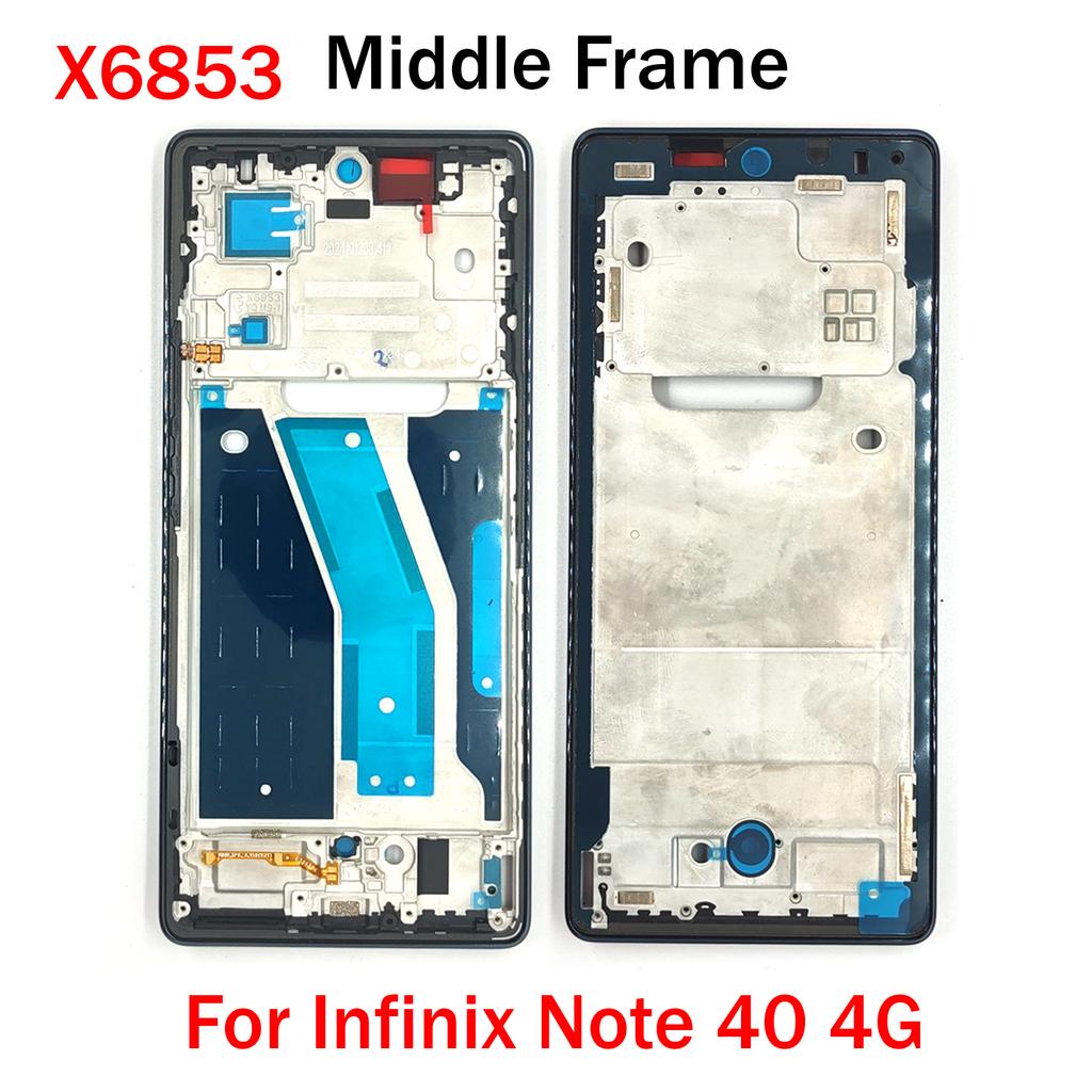 Middle Frame For Infinix Note 40 4G X6853 LCD Front Frame Housing Bezel Plate With Side Button Repair Parts