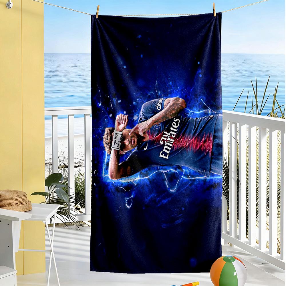 Neymar's Brazilian Brilliance Beach Towel Super Soft Microfiber Quickdry Fabric Comfortable Lightweight Perfect for Traveling Yoga Camping and Swimmin