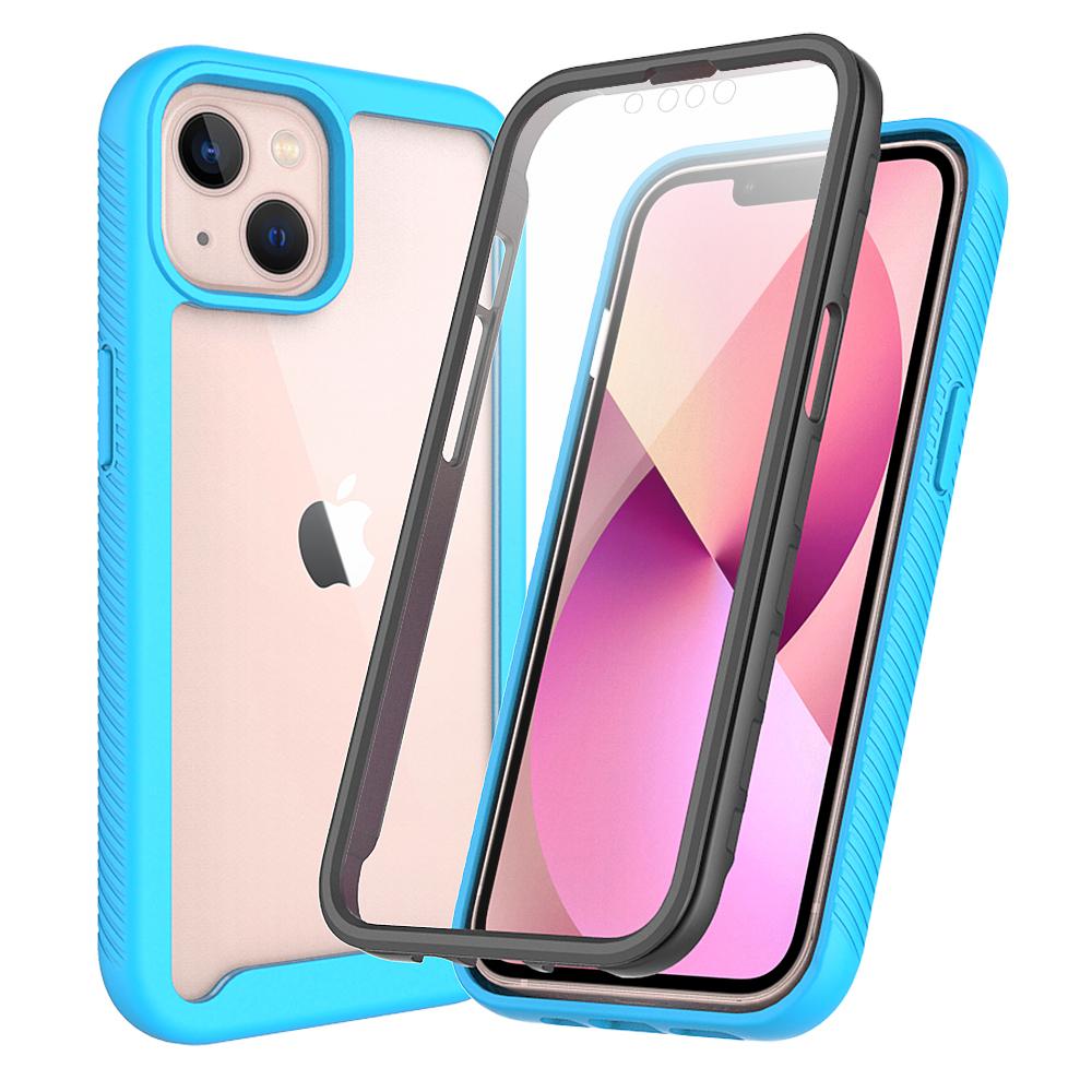 

Cover Screen Protect TPU/PC Rugged Case for iPhone 13 Mini / iPhone13 Pro Max Funda 360 Degree Full Coverage Crystal Shockproof With front screen&for iphone13ProMax(6.7 ) светло-синий