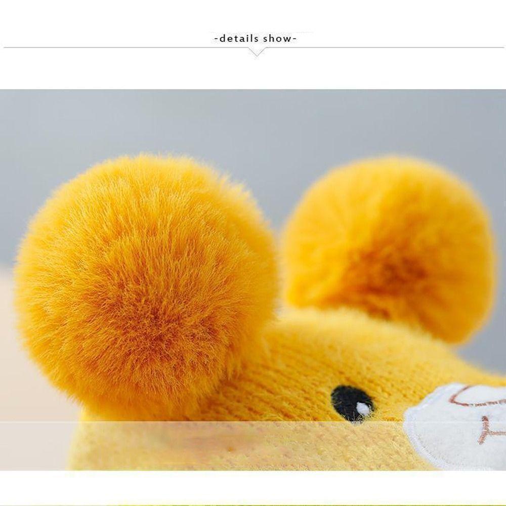 Neck Cover Baby Knitted Hat Keep Warm Bonnets Cute Bear Earflap Hat  Toddler Boy Girl