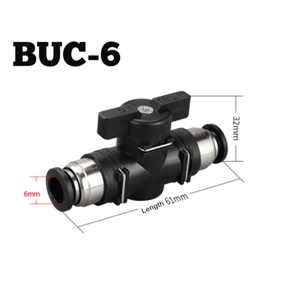 Hand Pneumatic Valve Black BUC Fitting Manual Switch Quick Joint Connector