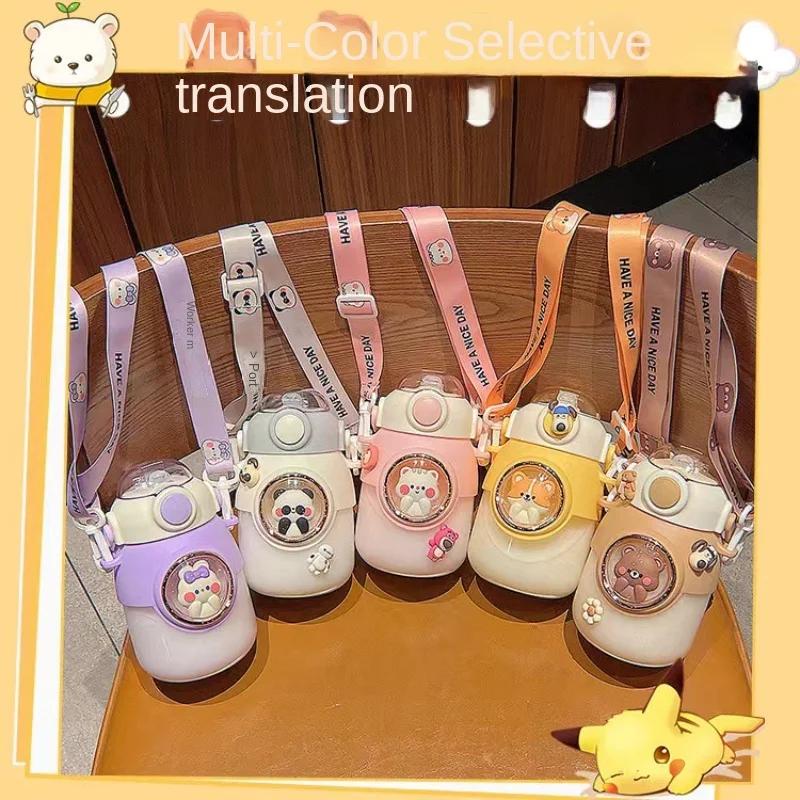 Cartoon Space - Capsule Kids Straw Cup, Portable Leak - Proof, 820ML Large Capacity Student School Travel Water Cup
