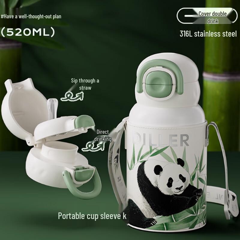 Dilerber Kids Insulated Straw Water Bottle