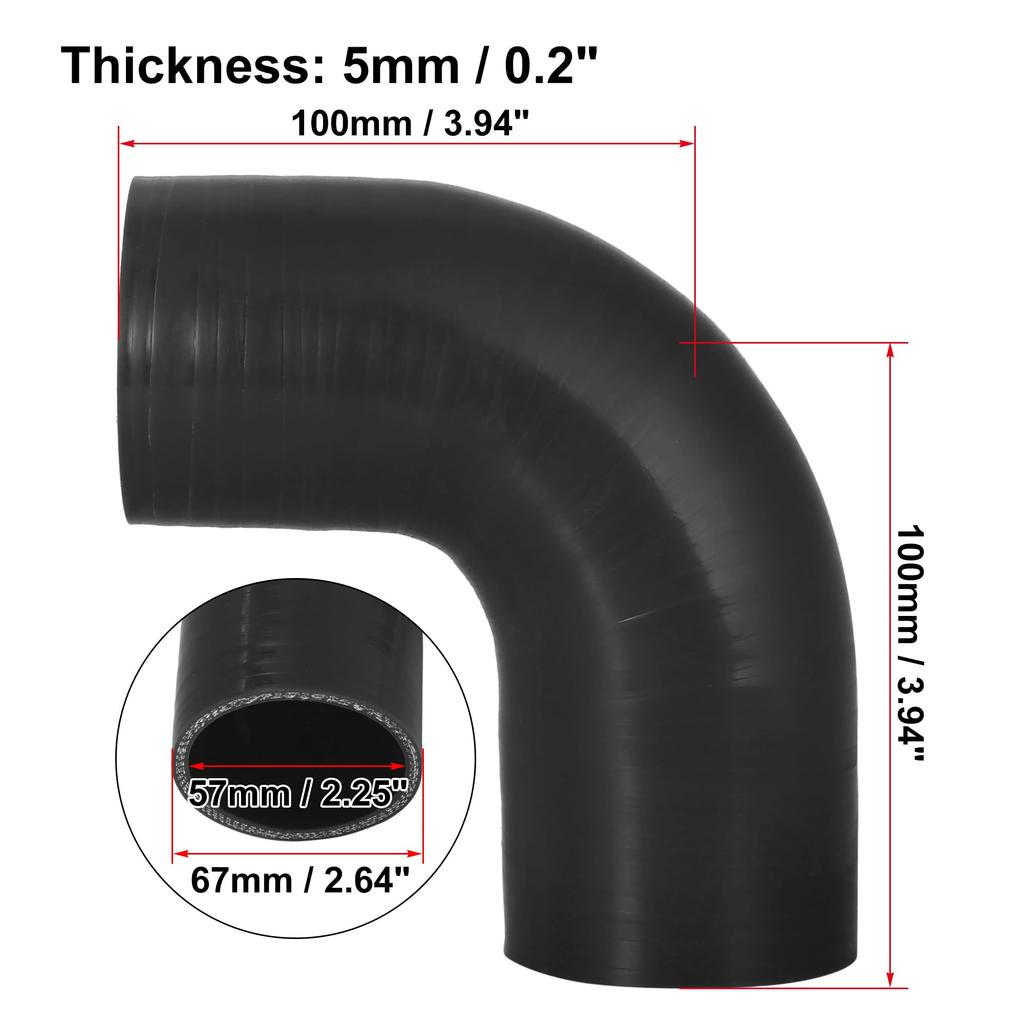 X AUTOHAUX Silicone Hose, Silicone Pipe, Radiator Hose, Elbow 90 Degree, Inner Diameter 2.2